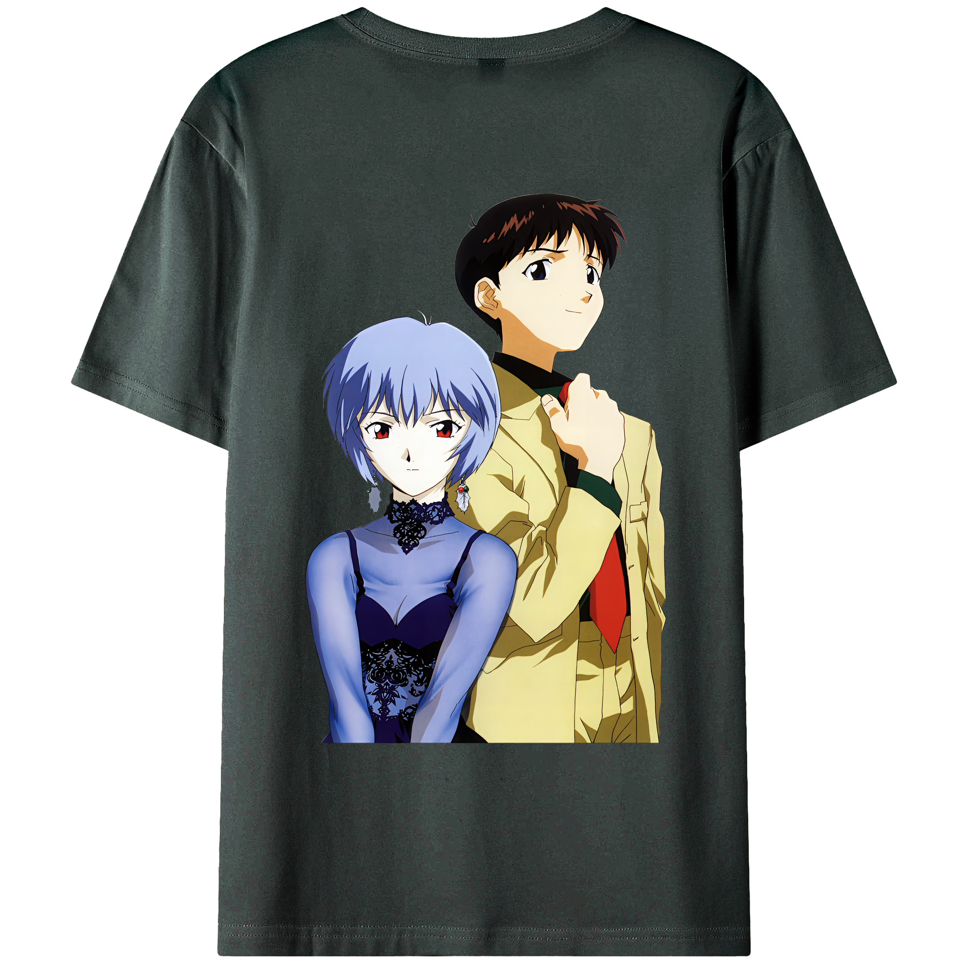（画像用） EVA 新世紀エヴァンゲリオン 綿100％ メンズ半袖Tシャツ（バックプリント） 通気性